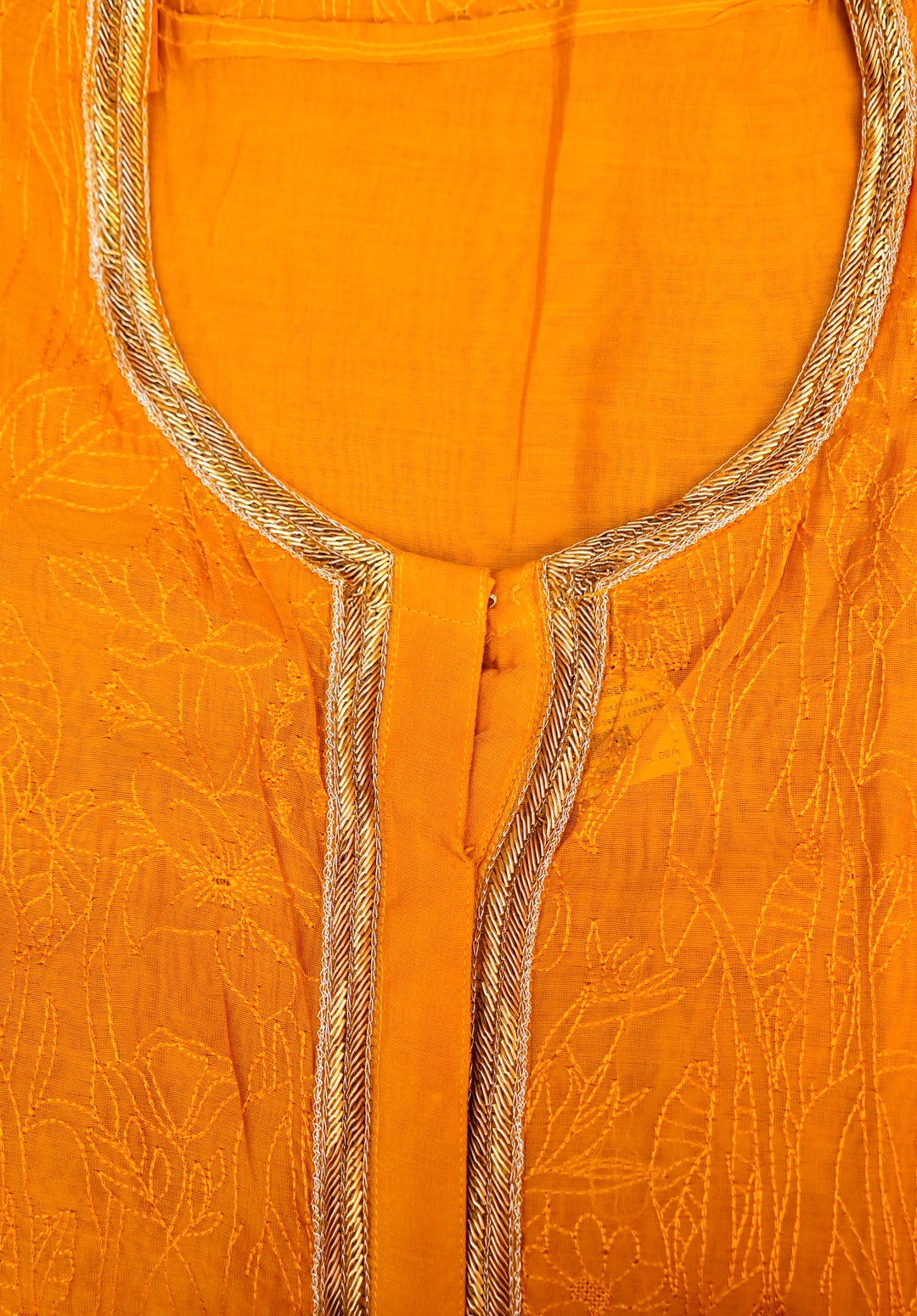 Yellow Pure Chanderi Silk Suit with Zardozi Neckline & Pichwai Embroidered Dupatta