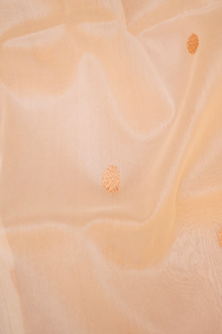 White Pure Handloom Raw Silk Dyeable Suit with Organza Dupatta