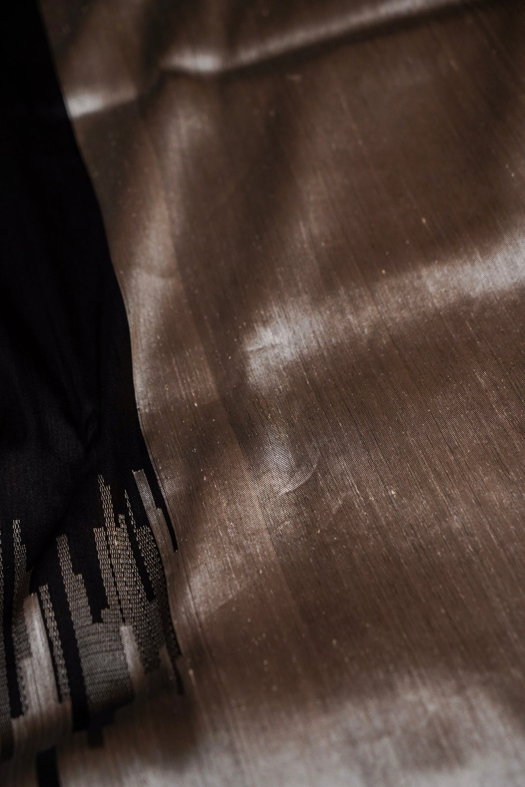 Noir Tricolor Modern Day Banarasi Raw Silk Saree View 5
