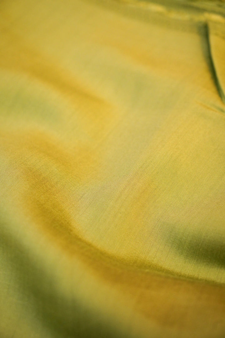 Light Green Banarasi Chanderi Silk Suit Set with Embroidery Work