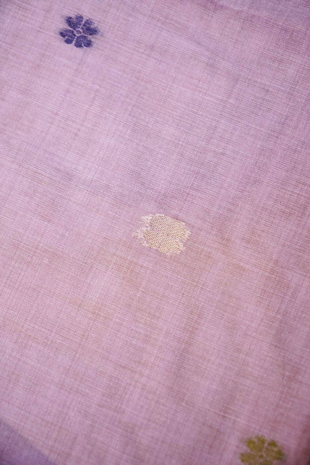 Pure Cotton Unstitched Suit Set – Pastel Lilac &amp; Meenakari Dupatta
