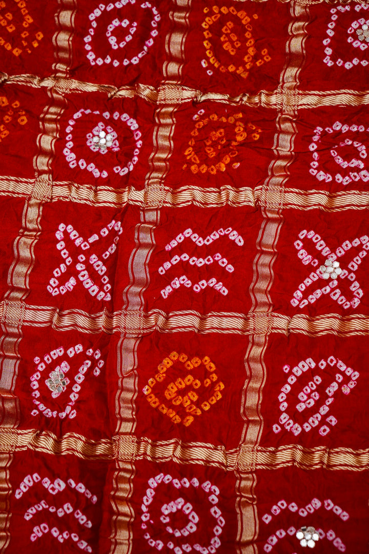 Laal Chunari Royal Pure Modal Gajji Dupatta with Gota Hand Embroidery View 3