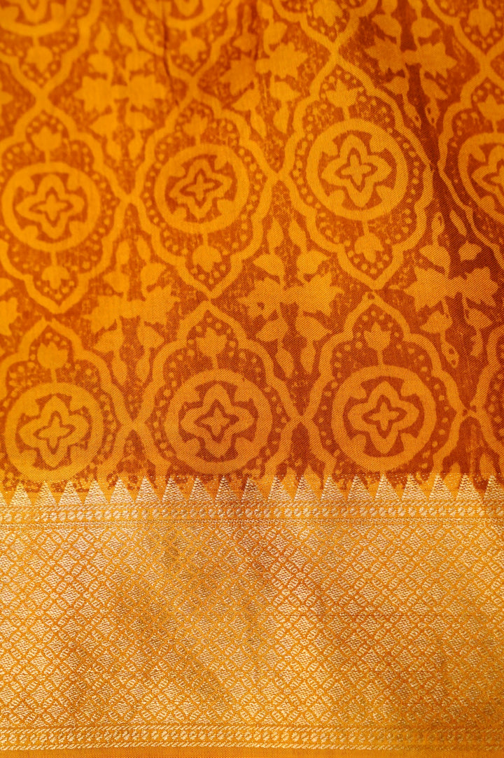 Heritage Elegance – Crepe Silk Printed Saree with Zari Weaving Border Inspired by Pichwai Art