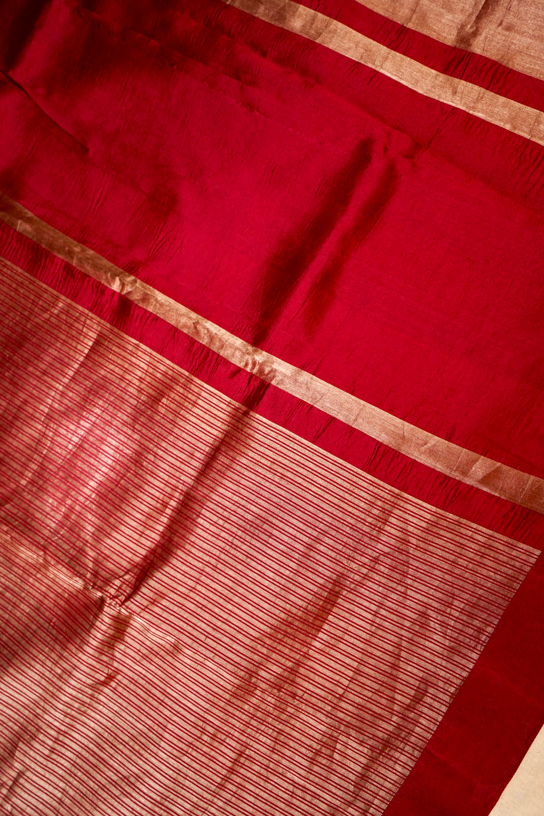 Maroon Stripe Luxe Banarasi Tissue Silk Saree View 2
