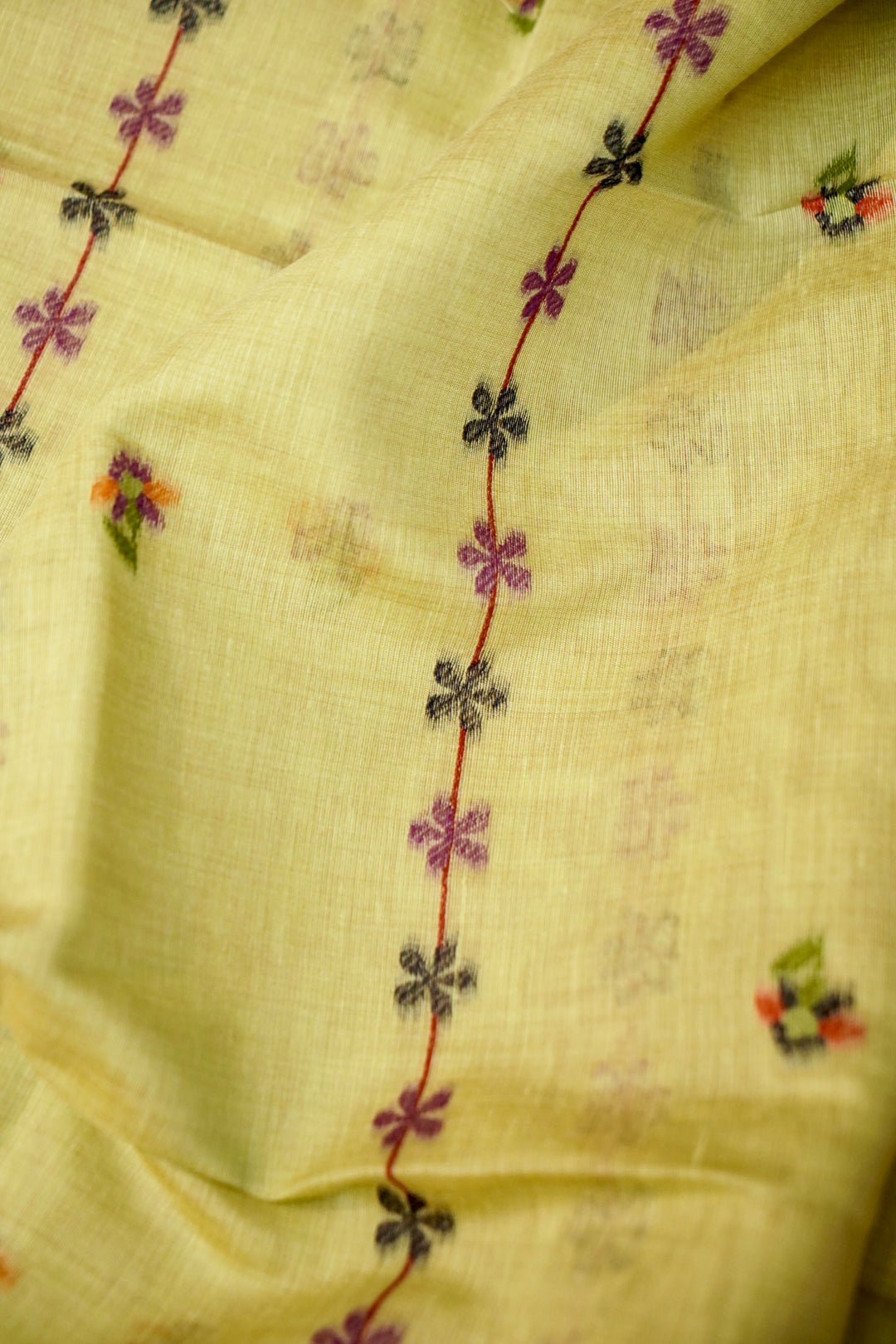 Pista Green Floral &amp; Bird Print Unstitched Suit Set with Artistic Dupatta