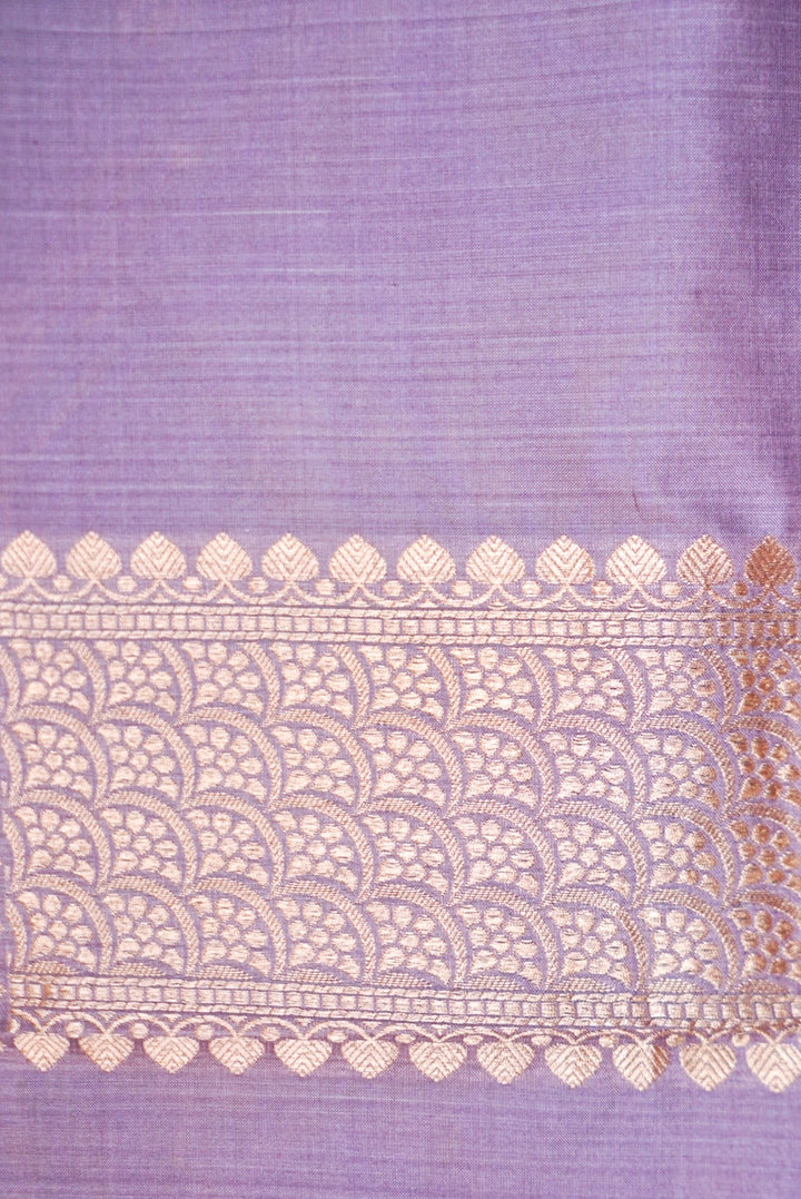 Handwoven Banarasi Lavender Pure Katan Silk Multi Meenakari Jaal Saree