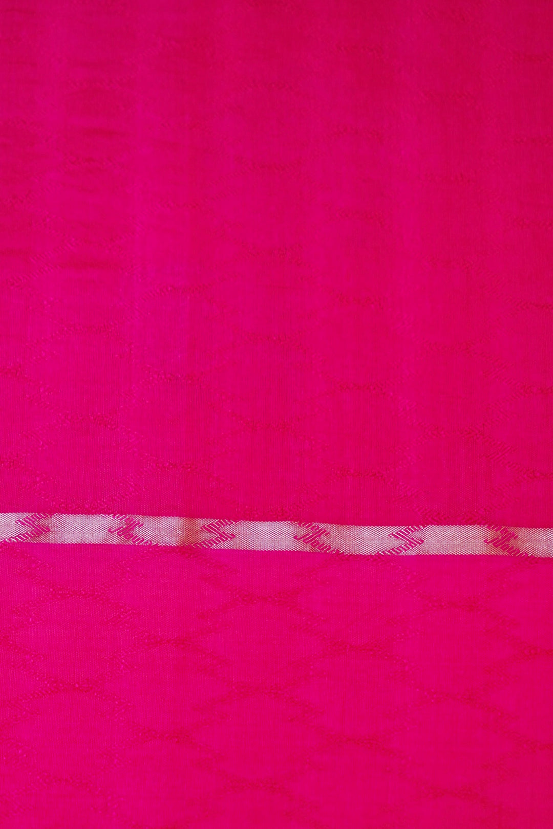 Fuchsia Check Pure Katan Silk Banarasi Saree View 5