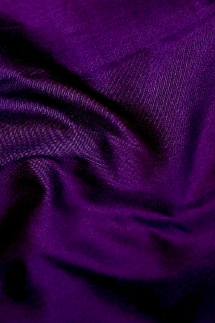 Dark Purple Unstitched Suit with Traditional Zari Weave Design View 5