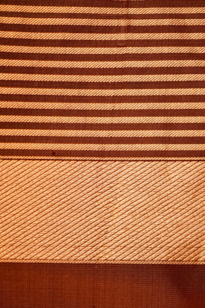 Handwoven Banarasi Brown Pure Katan Satan Silk Cocktail Saree
