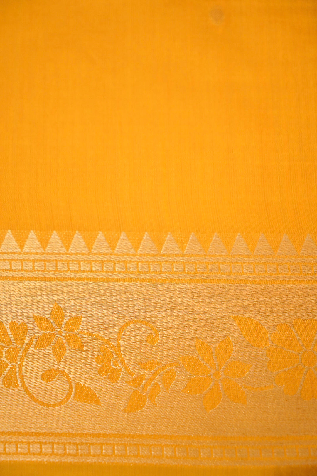 Yellow Banarasi Silk Saree with Paithani Border and Paithani