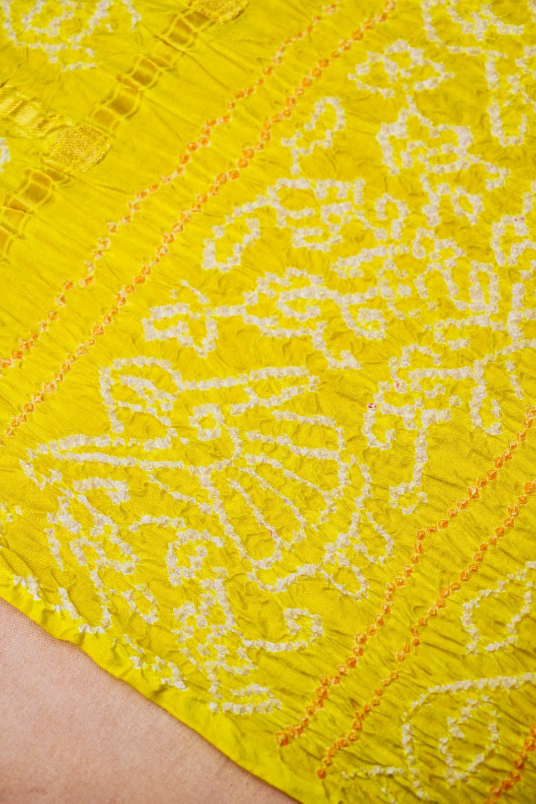 Sunny Elegance Yellow Gharchola Silk Saree for Haldi Ceremony with Zari Checks