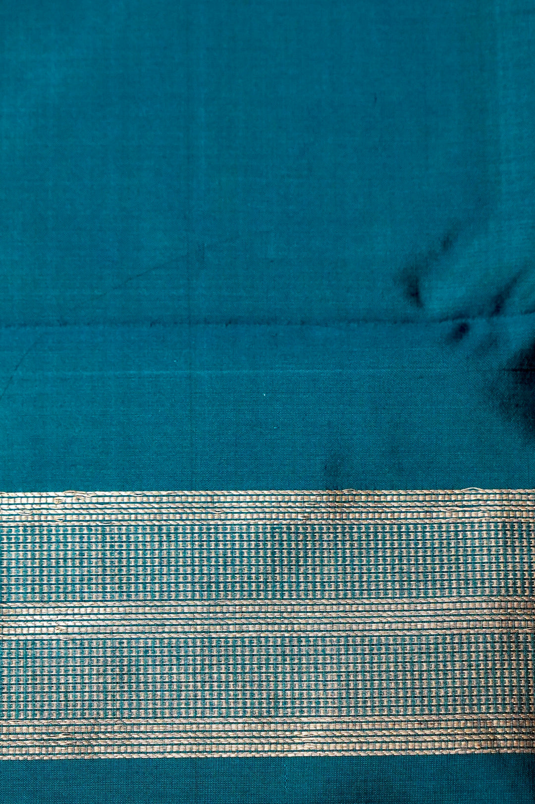 Pure Katan Silk Co-Ord Set Fabric – Lotus Bloom Buta Weave | Deep Teal Blue