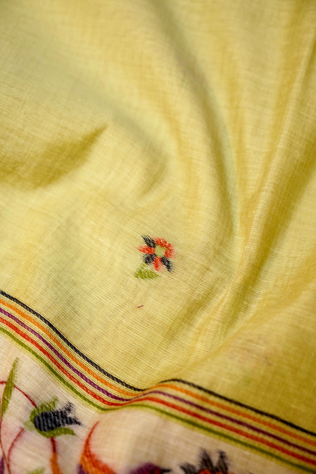 Pista Green Floral &amp; Bird Print Unstitched Suit Set with Artistic Dupatta