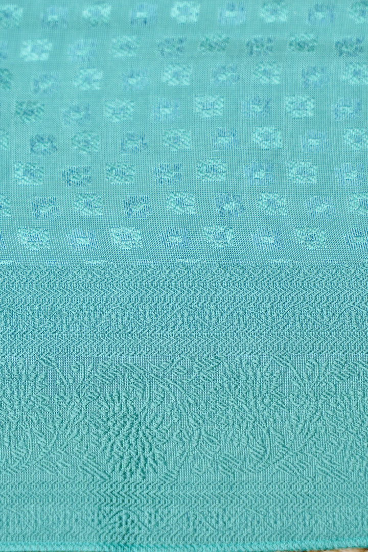 Sea Green Handwoven Pure Banarasi Tanchoi Silk Saree