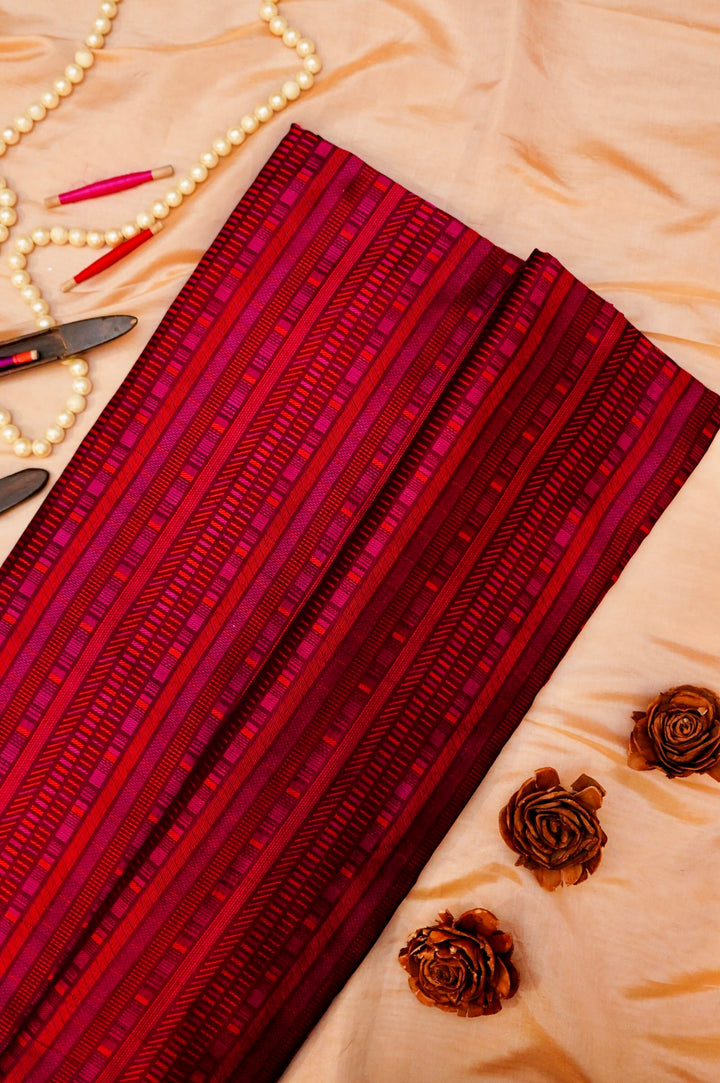 Wine Pure Katan Tanchoi Silk Contemporary Banarasi Saree