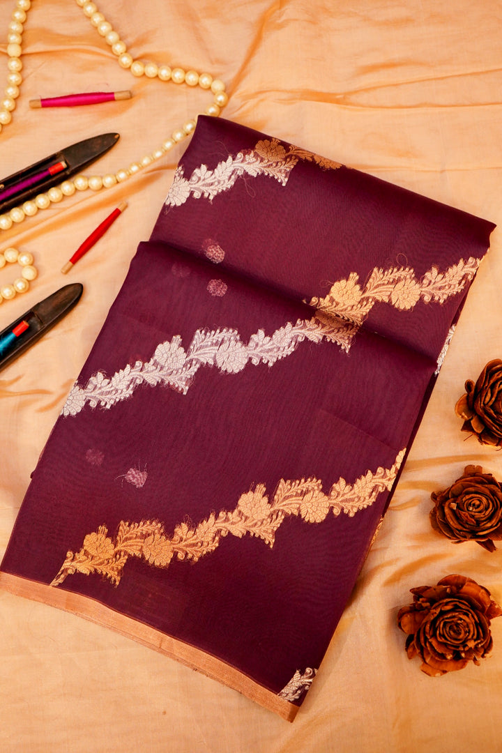 Banarasi Pure Organza Saree with Sona Rupa Zari Weave