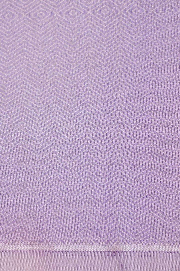 Violet Pure Katan Silk Banarasi Saree – Handcrafted Tanchoi Weave with Beautiful Figure Patterns