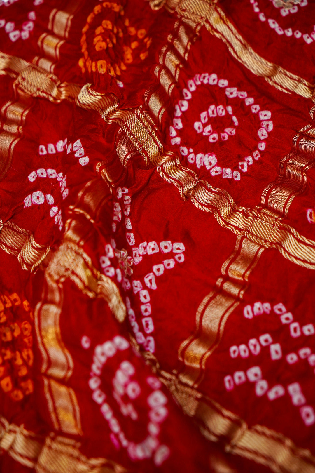 Laal Chunari Royal Pure Modal Gajji Dupatta with Gota Hand Embroidery View 5