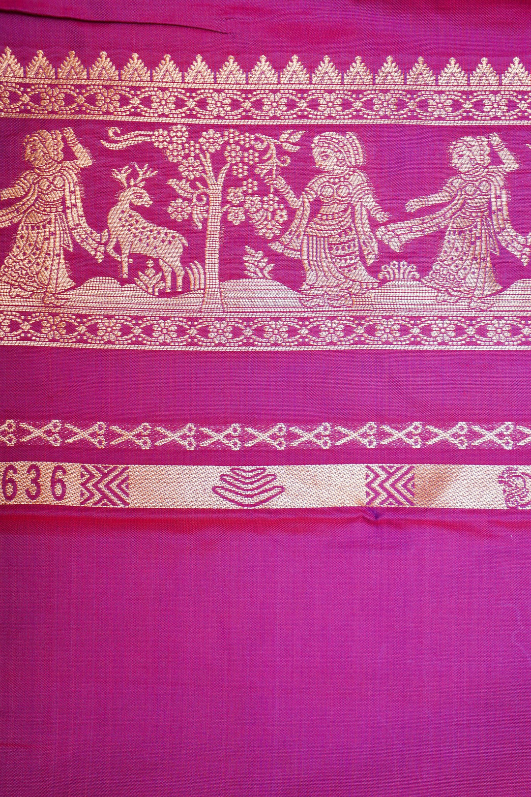 Royal Purple Soft Silk Baluchari Bridal Figure Motif Saree