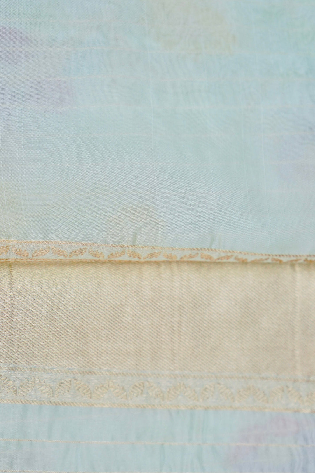Elegant Serenity Powder Blue Kora Silk Saree with Tilfi Zari & Meenakari Jaal Weave