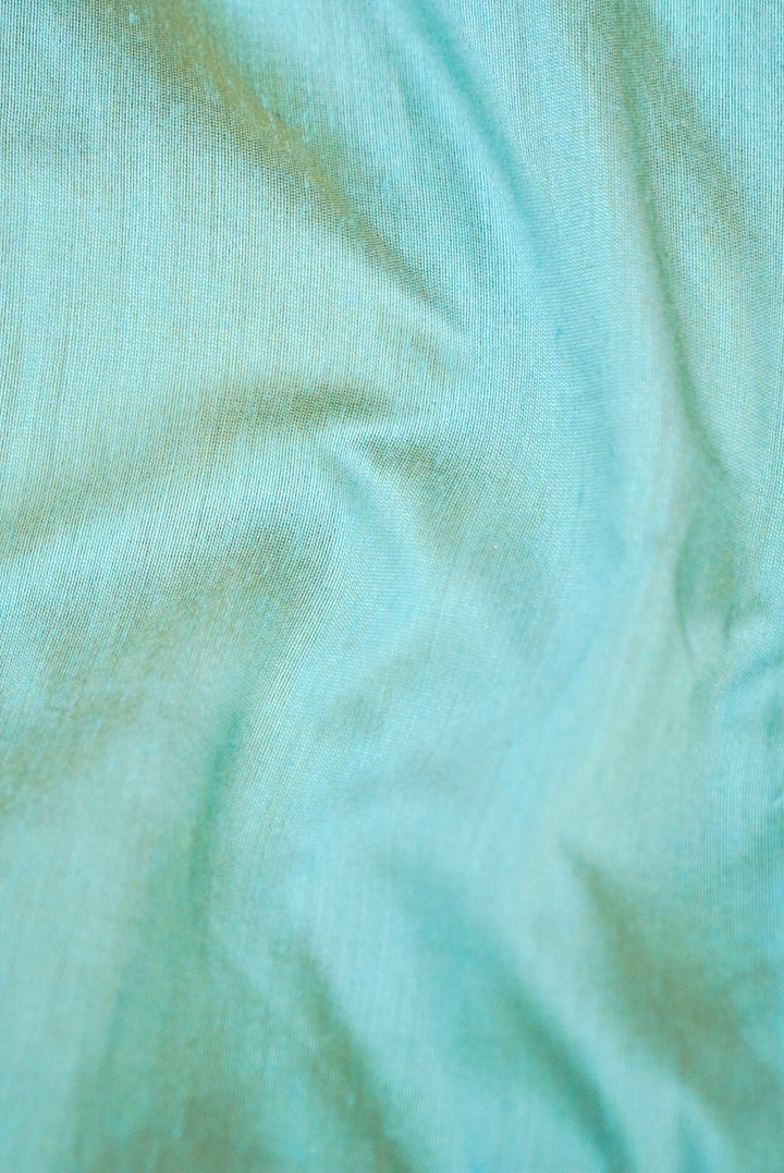 Powder Blue Pure Chanderi Tissue Suit with Applique Work