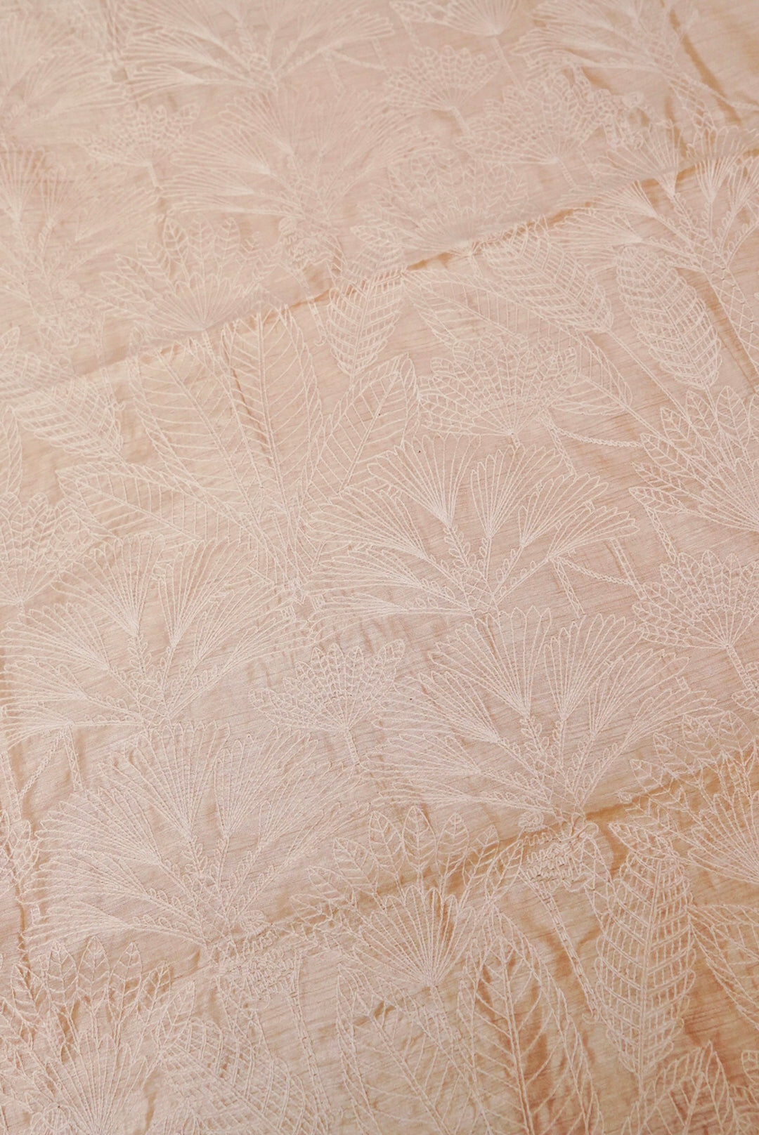 Off-White Tussar Silk Suit with Resham Embroidery and Zari Stripe Dupatta