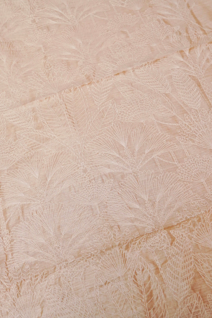 Off-White Tussar Silk Suit with Resham Embroidery and Zari Stripe Dupatta
