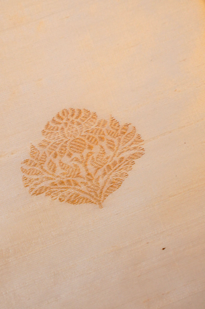 White Pure Handloom Raw Silk Dyeable Suit with Organza Dupatta