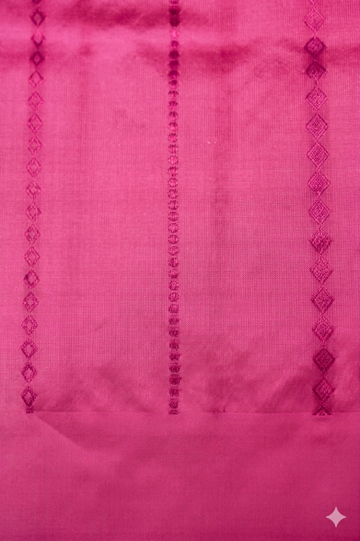 Regal Hot Pink Handwoven Banarasi Pure Puna Silk Saree with Zari Elephant Motifs