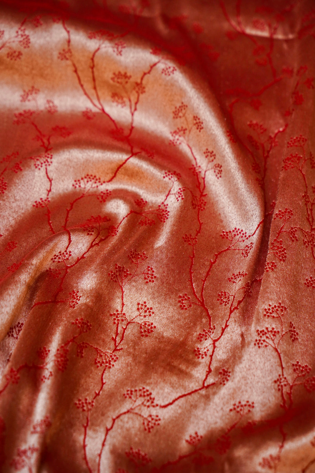 Banarasi Handloom Crimson Dune and Vine Katan Silk Banarasi Saree View 4