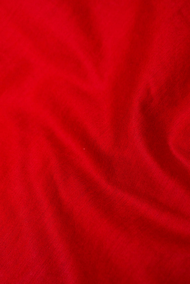 Red Pure Mul Silk Unstitched Suit with Zardozi and Pitta Zari Work