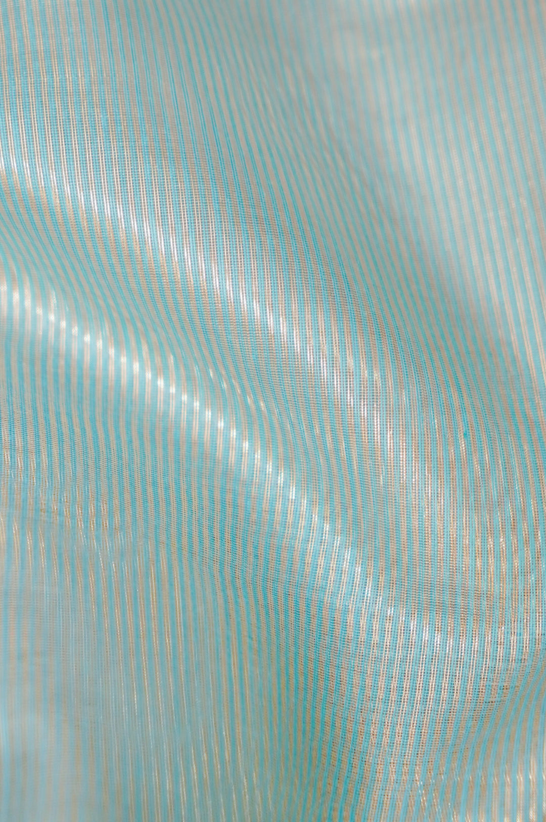 Unstitched Powder Blue Pure Chanderi Tissue Suit Set