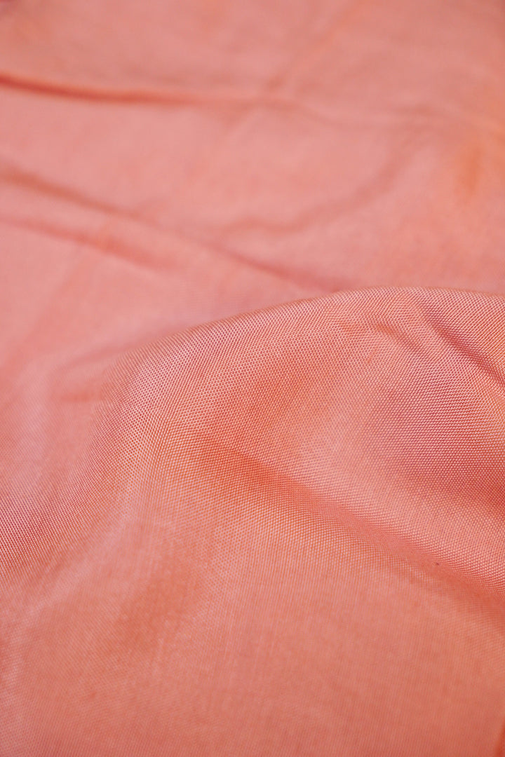 Pink Pure Chanderi Kota Fabric with Mirror & French Knot Thread Embroidery