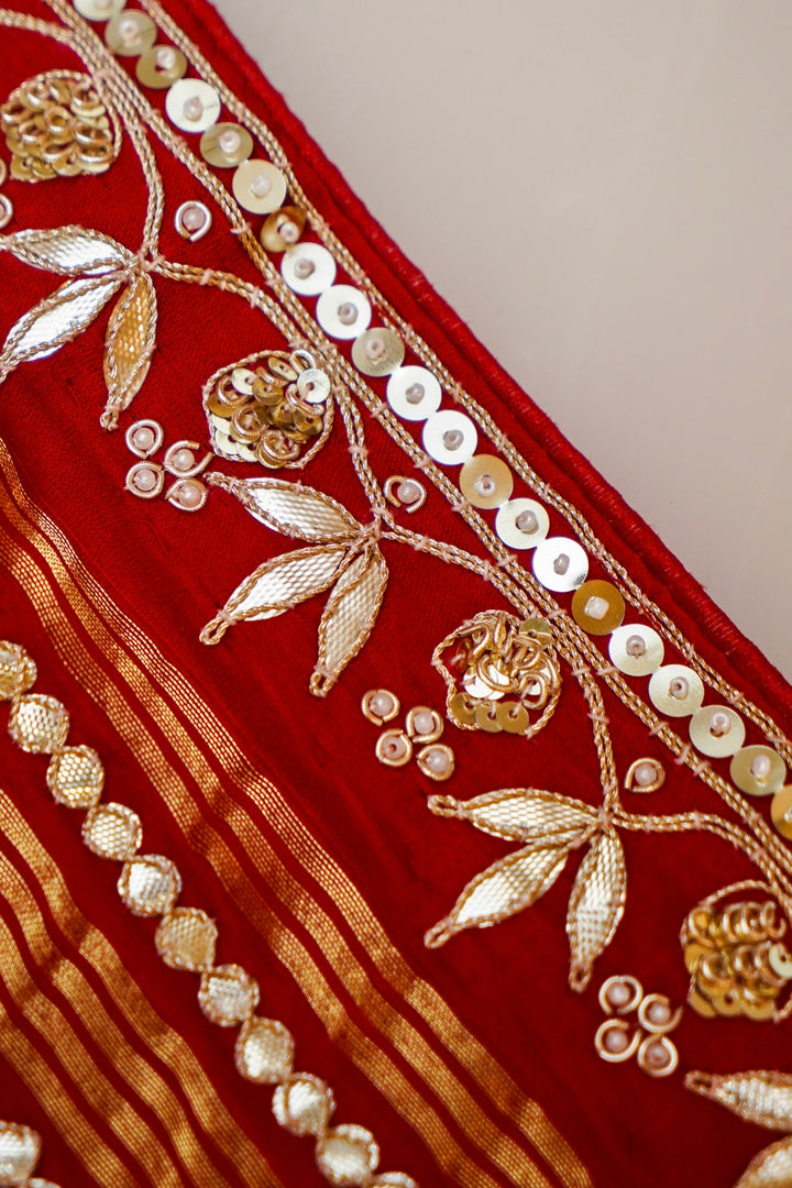 Bandhej Gulnaar Bridal Pure Gajji Silk Dupatta with Gota Patti View 8
