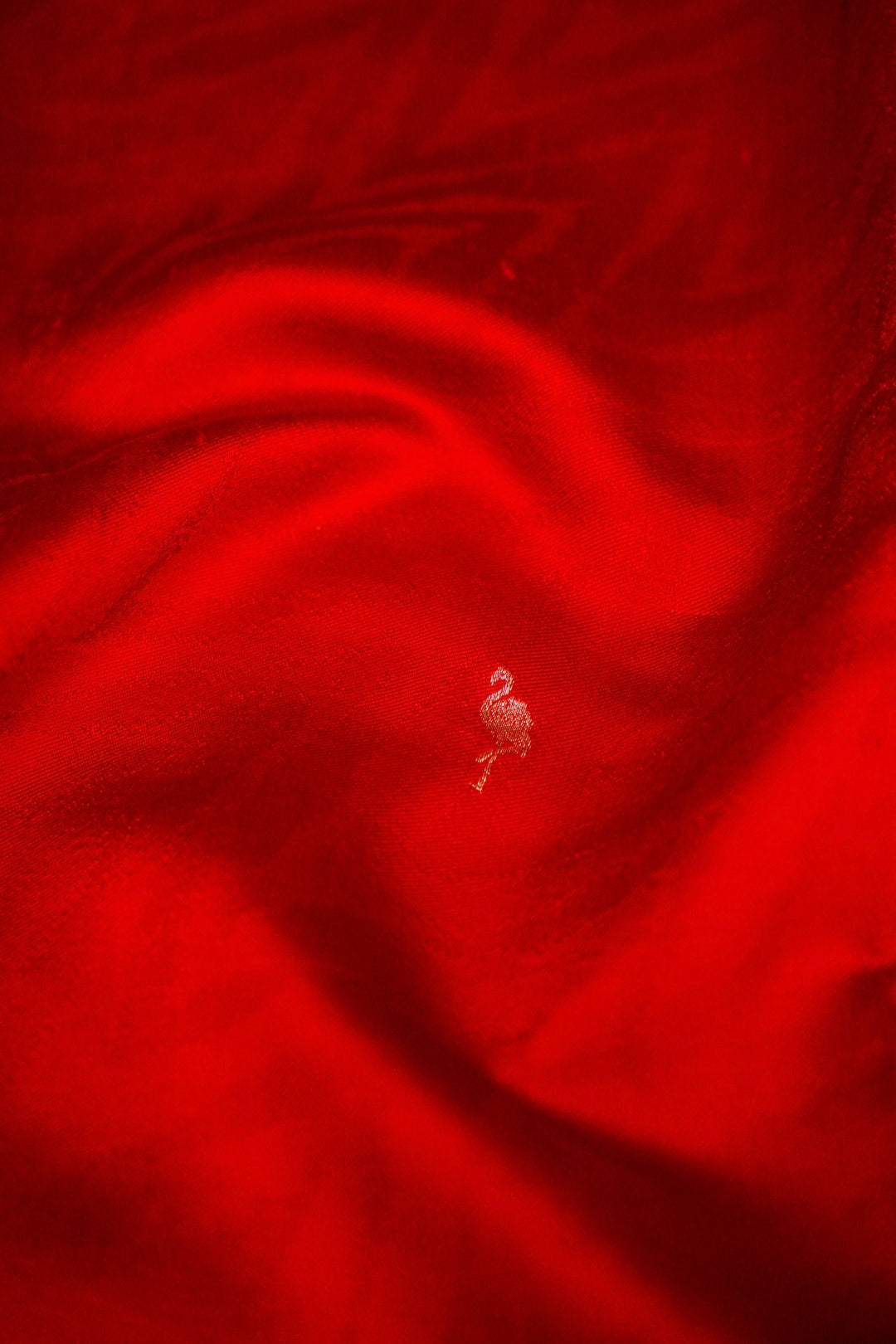 Handwoven Red Bridal Banarasi Katan Silk Saree with Golden Zari Bird Motifs