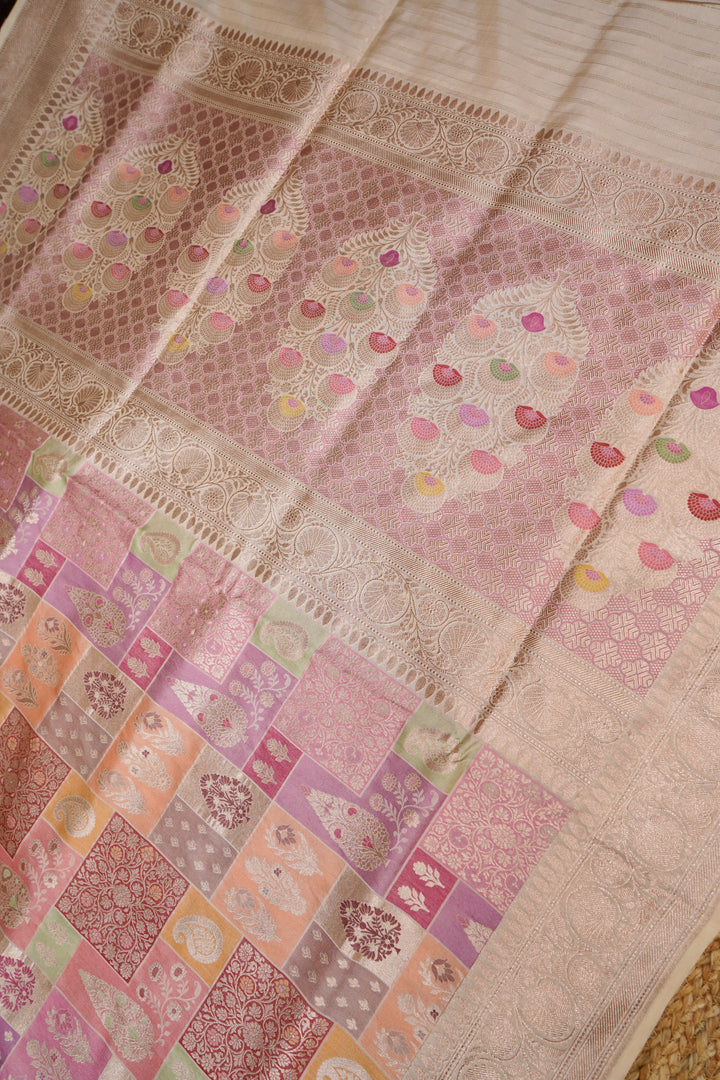 Handwoven Banarasi Pure Katan Silk Meenakari Rangkat Saree