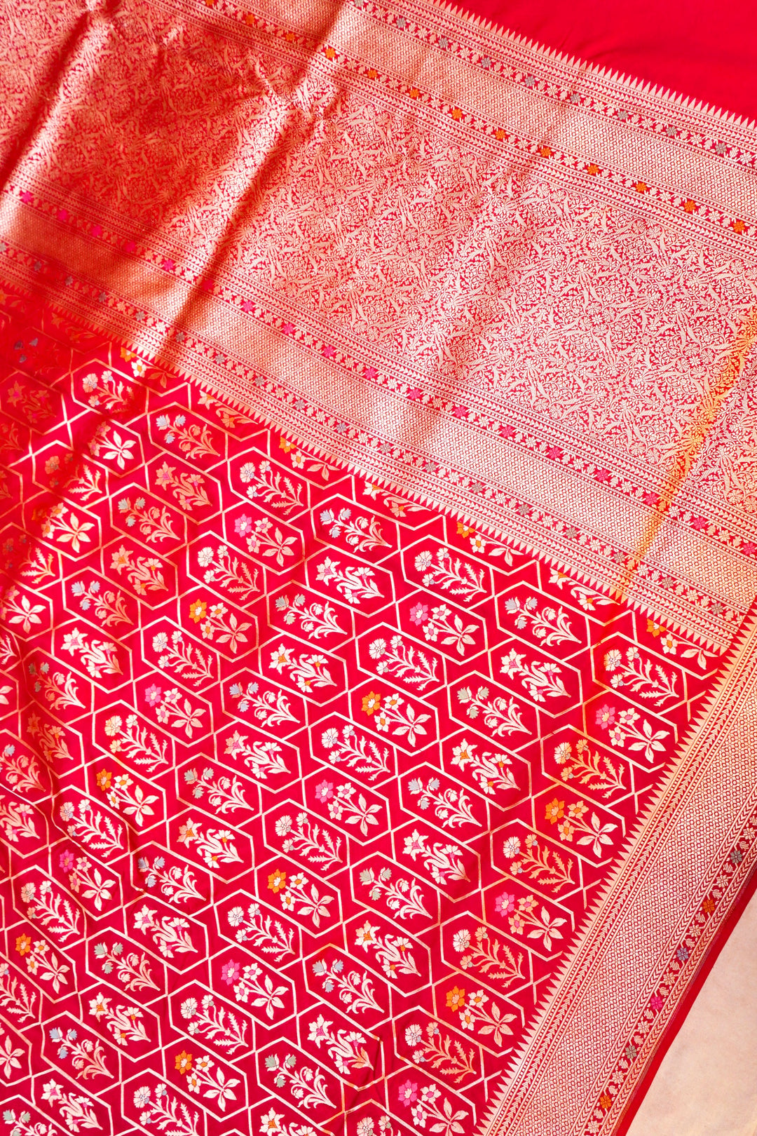 Charming Pink Pure Handloom Katan Silk Meenakari Banarasi Saree