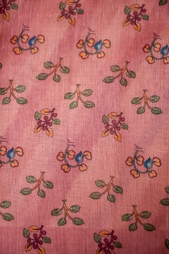Artistic Kota Check Saree with Multicolor Leheriya Aari Tari Work Kalamkari Pichwai Pallu View 3
