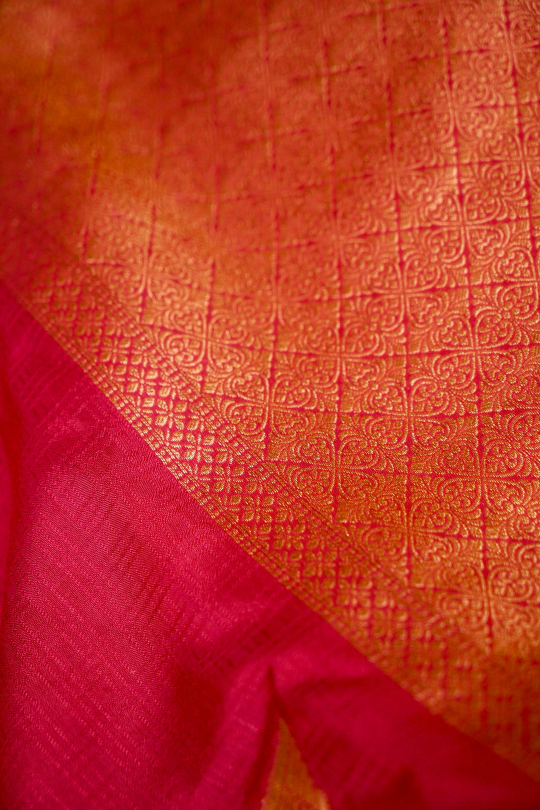 Fuchsia Pink Soft Silk Saree with Designer Buddha Inspired Blouse View 5