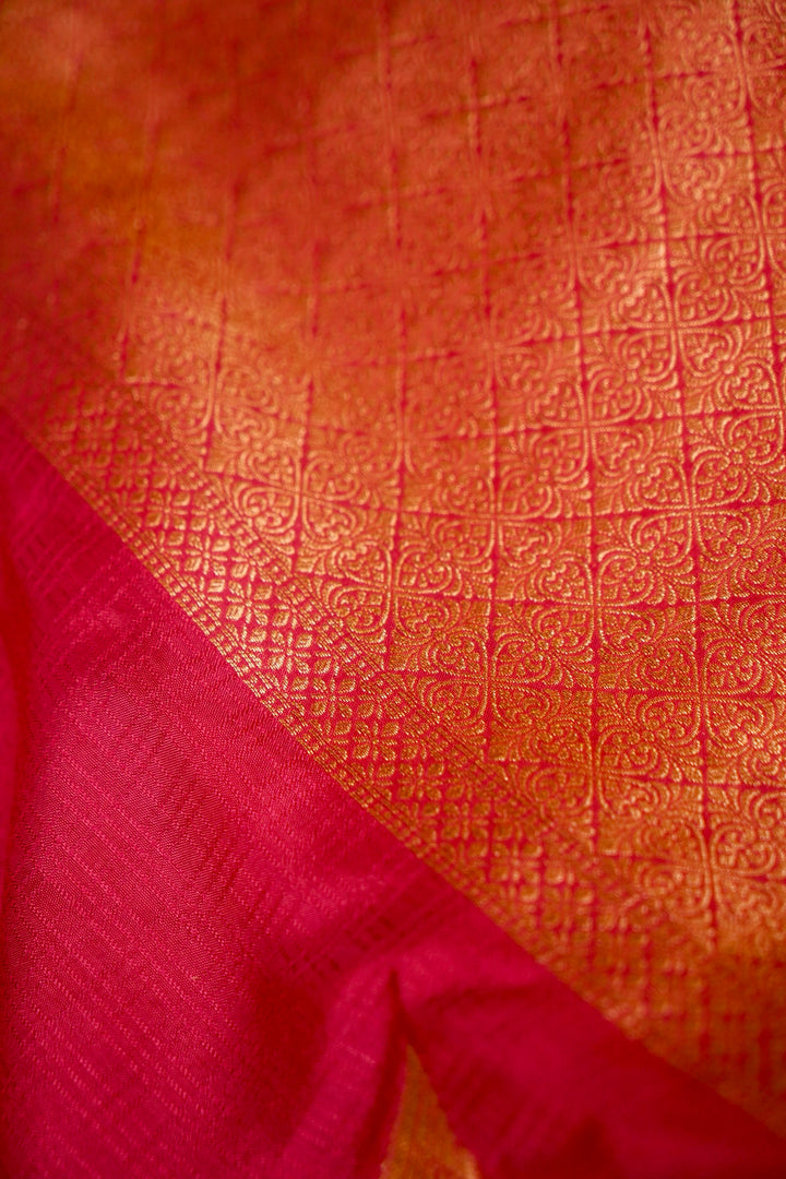 Fuchsia Pink Soft Silk Saree with Designer Buddha Inspired Blouse View 5