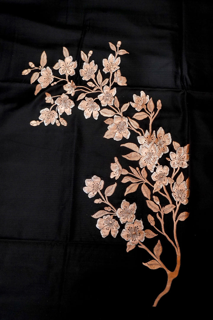 Black Satin Silk Raw Mango Inspired Sona Rupa Weave Cord Set View 2