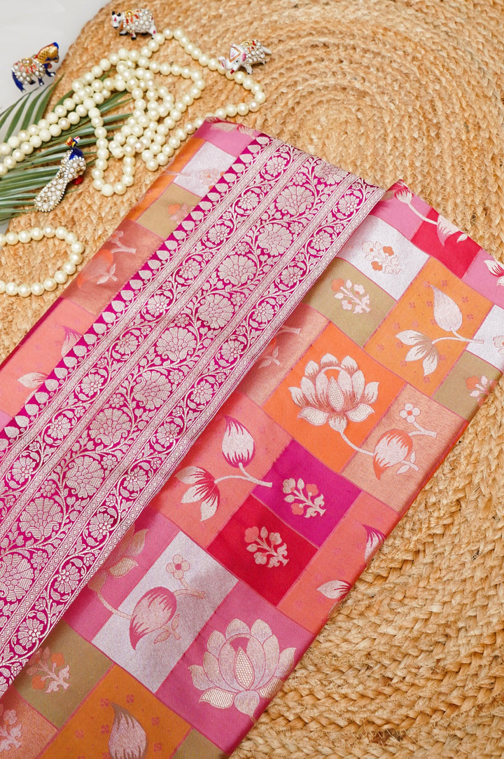 Handwoven Banarasi Pure Katan Silk Meenakari Rangkaat Saree