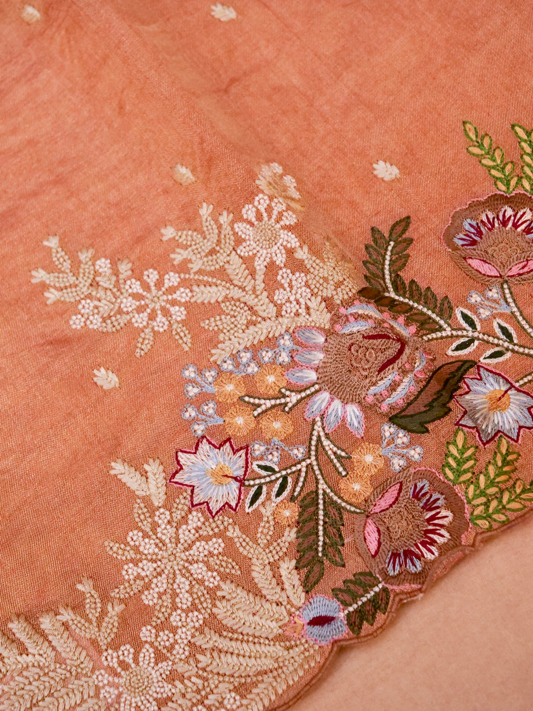 Anamika Khanna Inspired Pure Crush Tissue Silk Suit with Resham Meenakari Embroidery View 6