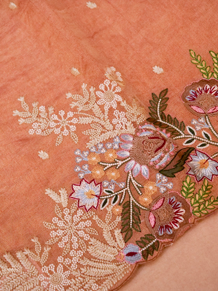Anamika Khanna Inspired Pure Crush Tissue Silk Suit with Resham Meenakari Embroidery View 6