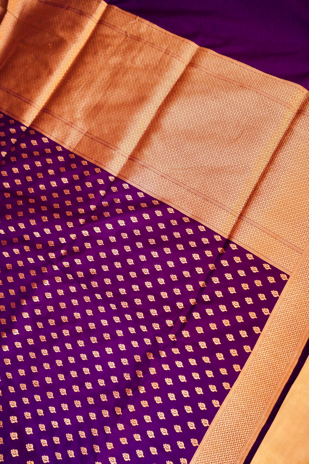 Handwoven Banarasi Purple Pure Katan Silk contemporary Saree