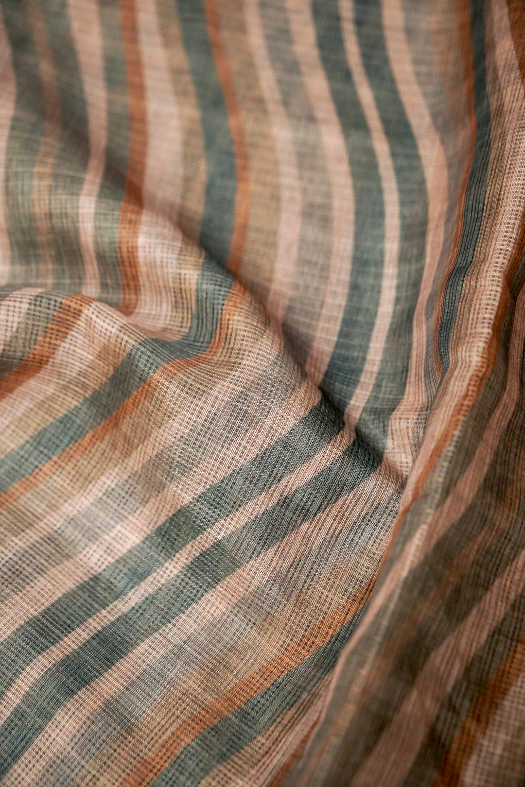 Festive Kota Check Saree with Aari Tari Detailing Pichwai Kalamkari Border View 4