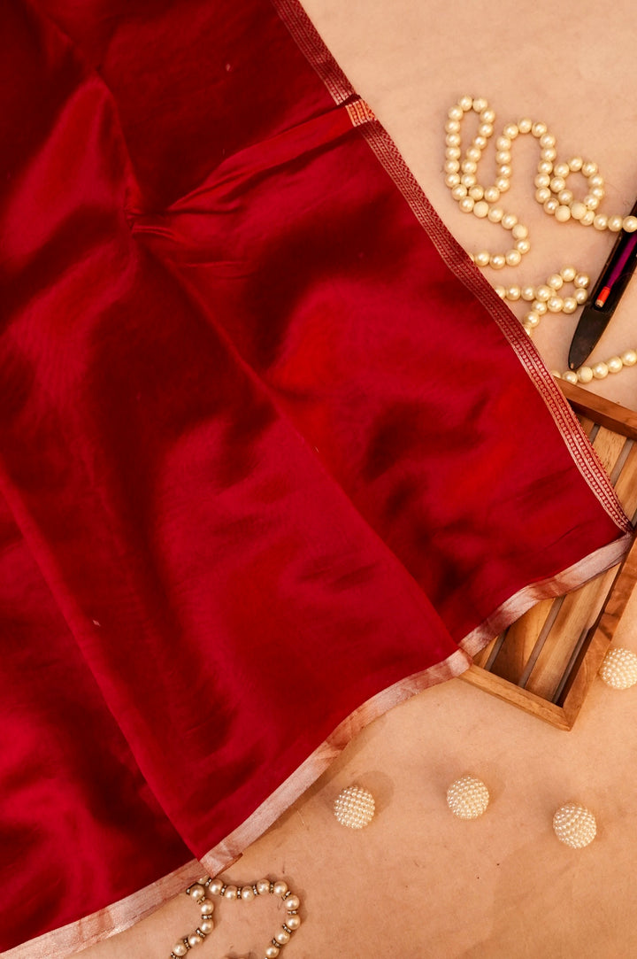 Royal Maroon Grace – Pure Banarasi Handloom Chiniya Silk Saree