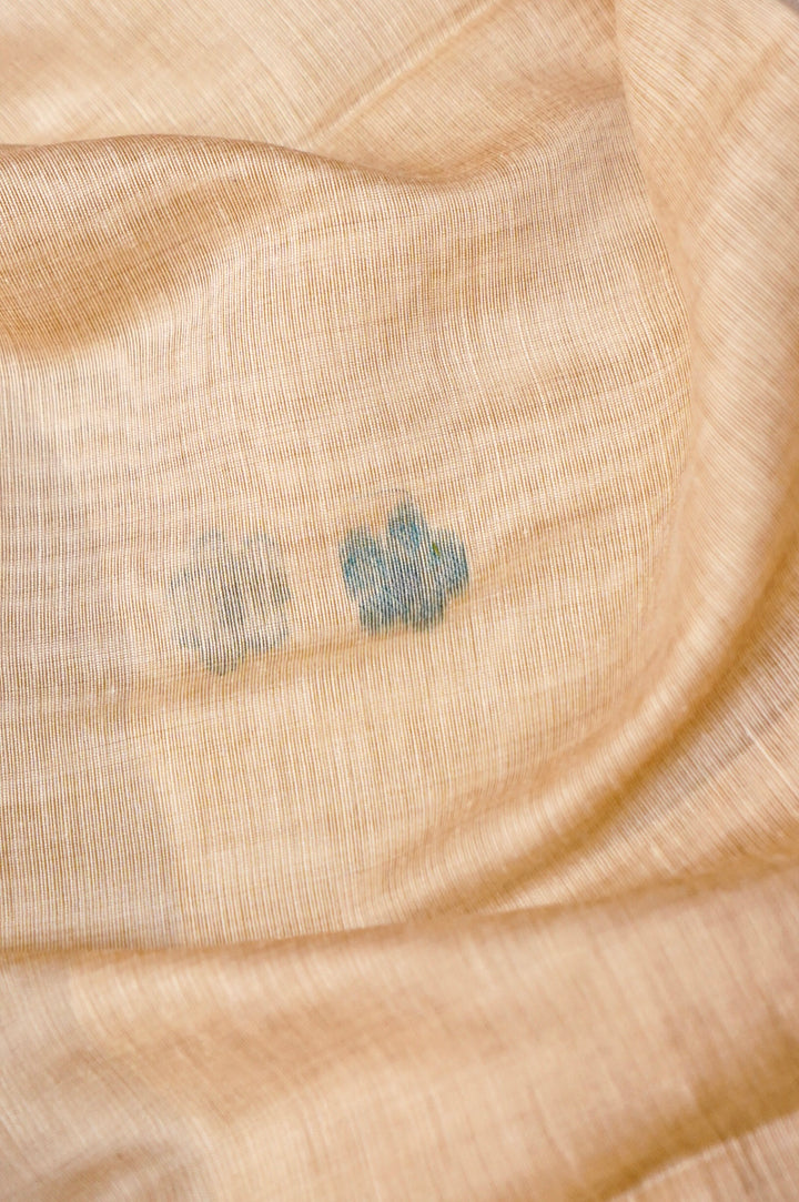 Off White Floral Woven Unstitched Suit Set with Bird Motif Dupatta  in Shades of Blue and Grey
