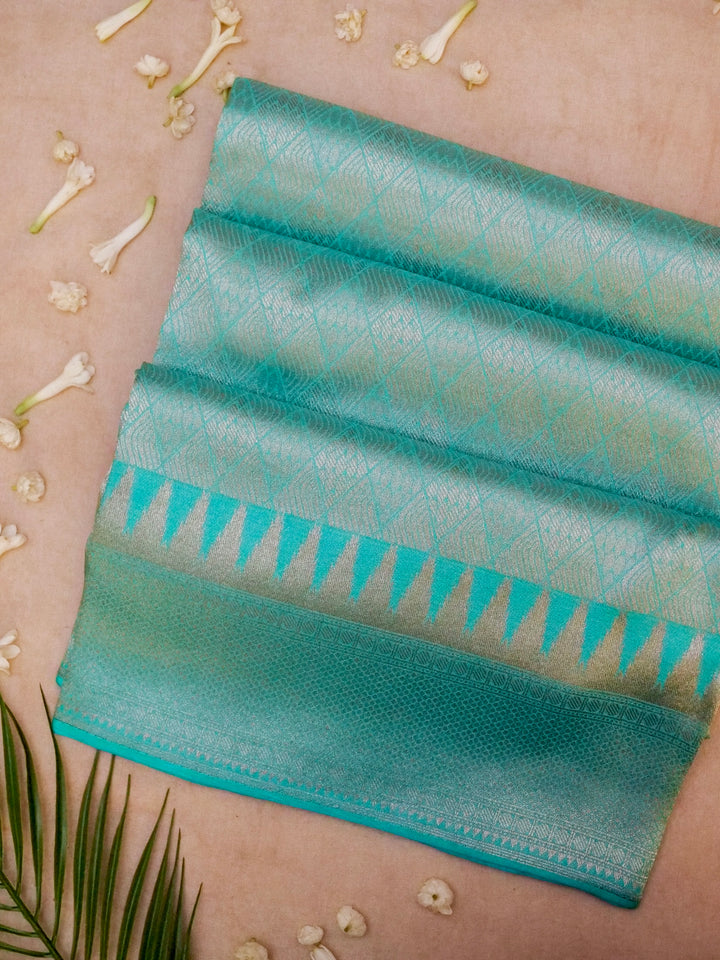 Banarasi Light Green Crepe Silk Saree with Zari Woven Design