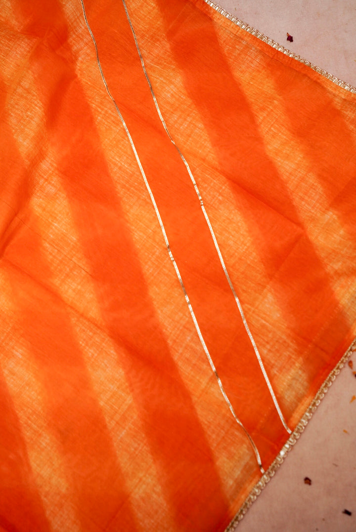 Mustard Yellow Pure Chanderi Silk Suit with Zardozi and Gotta Lace Work
